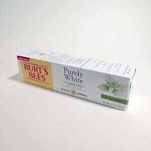 1 Burt's Bees Purely White Zen Peppermint Toothpaste Fluoride Free 4.7 Oz Dental